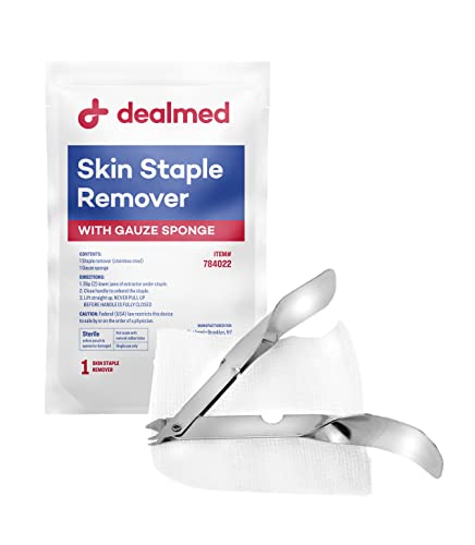 Dealmed Sterile Staple Removal Kit, Includes Staple Remover and Gauze Kit
