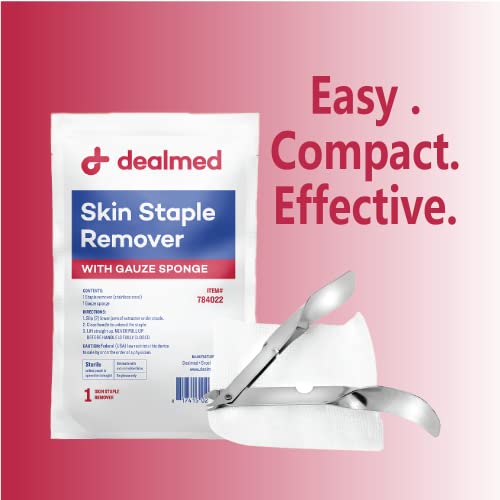 Dealmed Sterile Staple Removal Kit, Includes Staple Remover and Gauze Kit