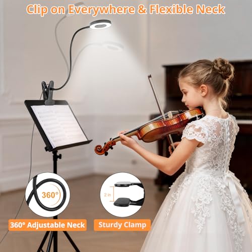 Woputne Desk Lamp Clip Light, 10 Dimmable Brightness 3 Light Set
